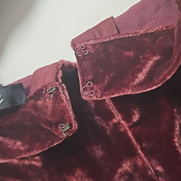 New Madewell choker top burgundy crushed velvet women's size small - Picture 6 of 14